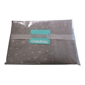 Crate & Kids Crib Skirt Outer Space Gray Cotton Crate & Barrel Baby Crib Decor